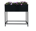 Blomsterkasse Easy sort stål 80 x 80 x 24 cm